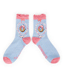 The fabulous Monogrammed Bamboo Socks O in  by Powder at Voluptuous Vintage