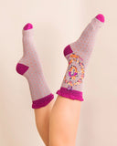 The fabulous Monogrammed Bamboo Socks Q in  by Powder at Voluptuous Vintage