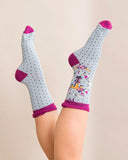 The fabulous Monogrammed Bamboo Socks T in  by Powder at Voluptuous Vintage