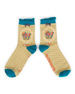 The fabulous Monogrammed Bamboo Socks W in  by Powder at Voluptuous Vintage