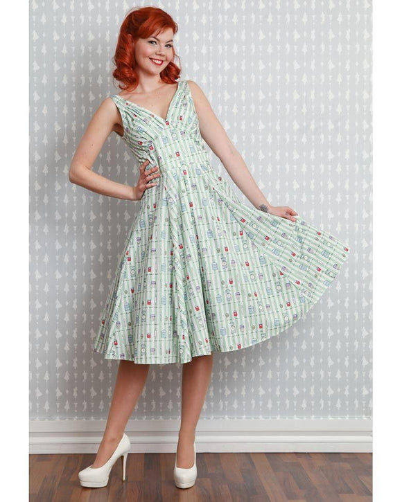 The fabulous Nikita Bake Off Swing Dress in Audrey by Miss Candyfloss at Voluptuous Vintage
