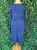 Onjenu Geometric Hexagon Tile Lola 70s/80s inspired Jersey Dress RR Dress Retro Revibe 