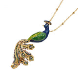 *Peacock Long Pendant Necklace Bill Skinner 