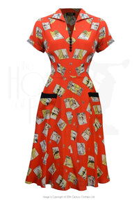 The fabulous Peggy Sue Postcard Dress in  by House Of Foxy at Voluptuous Vintage