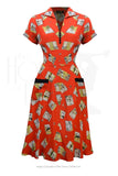 The fabulous Peggy Sue Postcard Dress in Audrey by House Of Foxy at Voluptuous Vintage
