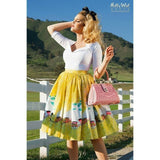 **Pin Up Couture Mary Blair Bon Voyage Skirt RR Skirt Retro Revibe 