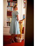 The fabulous Powder Blue Chiffon & Lace Dreamy Dress in  by Authentic Vintage at Voluptuous Vintage