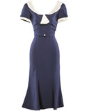 The fabulous Raileen Bow Dress in Navy / Yvonne by Stop Staring at Voluptuous Vintage