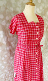 Red check Shirt dress SW128 Vintage Dress Authentic Vintage 