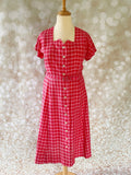 Red check Shirt dress SW128 Vintage Dress Authentic Vintage 