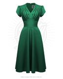 The fabulous Rowena Swing Dress in Green / Audrey by Pretty Retro at Voluptuous Vintage