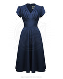 The fabulous Rowena Swing Dress in Navy / Audrey by Pretty Retro at Voluptuous Vintage