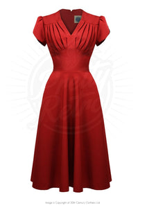 The fabulous Rowena Swing Dress in Red / Audrey by Pretty Retro at Voluptuous Vintage
