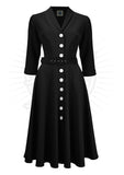 Sally Shirtwaister Dress Dress Pretty Retro Navy Audrey 