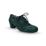 The fabulous Salzburg Suede Brogue Heels in Forest Green / 35 by Charlie Stone at Voluptuous Vintage