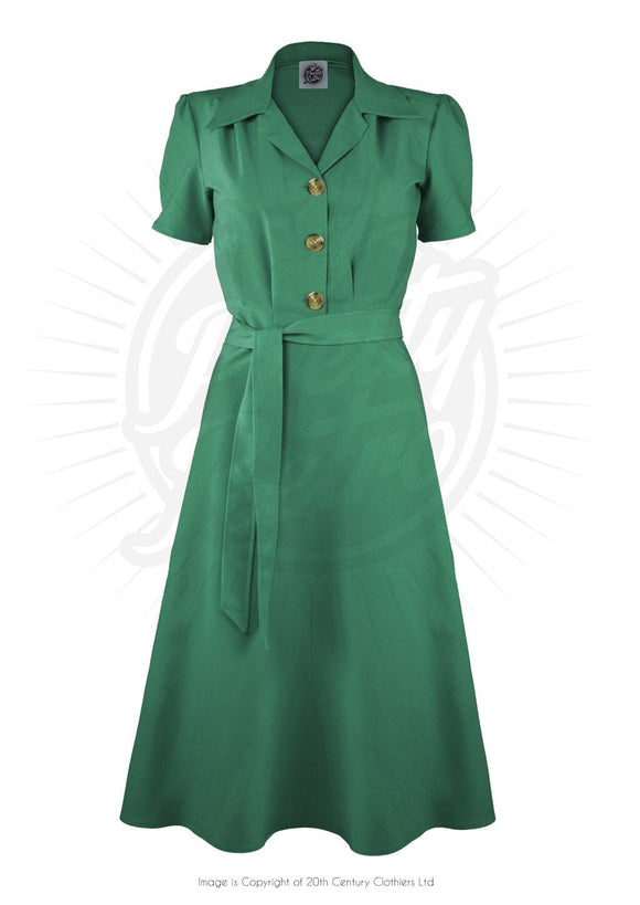 Sandra 40s Shirt Dress Dress Pretty Retro Green Audrey 