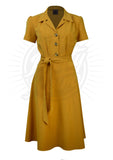 Sandra 40s Shirt Dress Dress Pretty Retro Mustard Audrey 