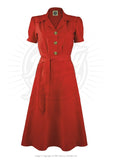Sandra 40s Shirt Dress Dress Pretty Retro Red Audrey 
