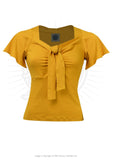 The fabulous Sassy Tie Top in Mustard / Small by Pretty Retro at Voluptuous Vintage