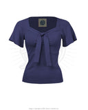 The fabulous Sassy Tie Top in Navy / Small by Pretty Retro at Voluptuous Vintage