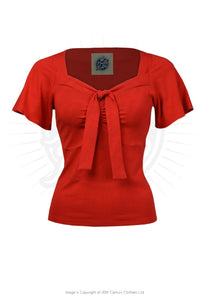 The fabulous Sassy Tie Top in Red / Small by Pretty Retro at Voluptuous Vintage