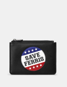 *Save Ferris Leather Zip Top Coin Purse Purse Yoshi Black 