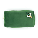 The fabulous Small Velvet Cosmetic Box Bag with Sparkly Insect Pin in Green by Sixton London at Voluptuous Vintage