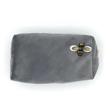 The fabulous Small Velvet Cosmetic Box Bag with Sparkly Insect Pin in Grey by Sixton London at Voluptuous Vintage