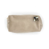 The fabulous Small Velvet Cosmetic Box Bag with Sparkly Insect Pin in Oyster by Sixton London at Voluptuous Vintage
