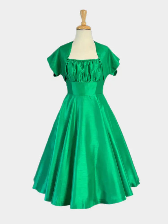 **Sonja Kelly Taffeta Two Piece Dress Dress Retrospec'd Green Audrey 