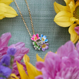 *Spring Flowers Cluster Pendant Necklace Bill Skinner 