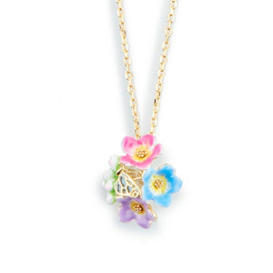 *Spring Flowers Cluster Pendant Necklace Bill Skinner Multi 