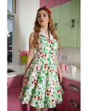 The fabulous Strawberry Halterneck Two Piece Set in  by Authentic Vintage at Voluptuous Vintage