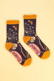 **Summer Meadow Bamboo Ankle Socks Powder Navy 