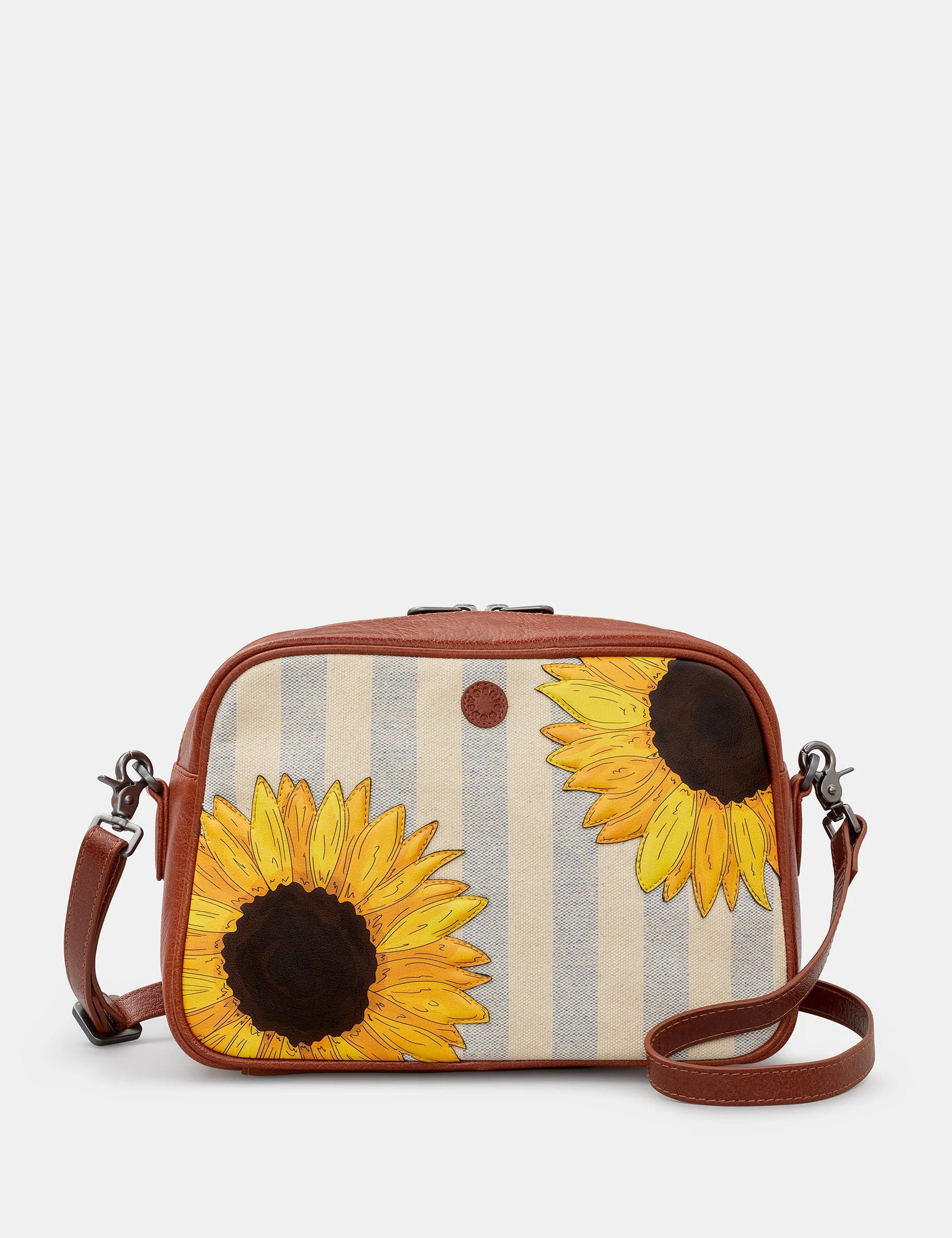 Sunflower Bloom Leather Multiway Cross Body Bag Voluptuous Vintage