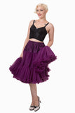 The fabulous Supersoft Full 26" Petticoat in Aubergine / XS-M by Banned Retro at Voluptuous Vintage