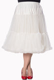 The fabulous Supersoft Full 26" Petticoat in Ivory / 2XL-3XL by Banned Retro at Voluptuous Vintage