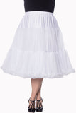 The fabulous Supersoft Full 26" Petticoat in White / 2XL-3XL by Banned Retro at Voluptuous Vintage
