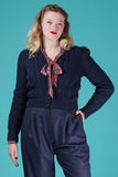 The fabulous The Ice Skater Cardigan in Navy / Extra Small by Emmy at Voluptuous Vintage