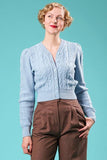The fabulous The Ice Skater Cardigan in Pale Blue / Extra Small by Emmy at Voluptuous Vintage