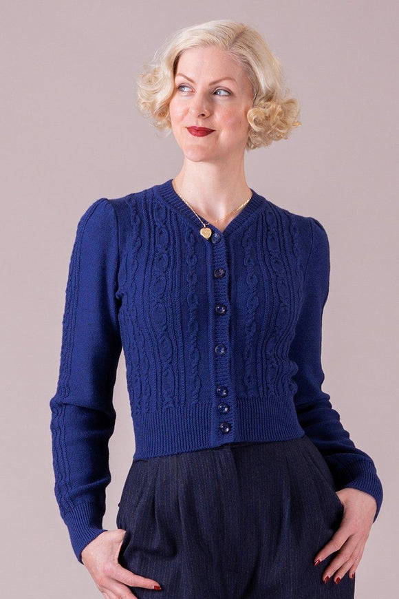 The Ice Skater Cardigan Cardigan Emmy Royal Blue Extra Small 