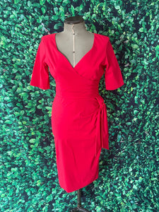 The Pretty Dress Company 50s Style Hourglass Wiggle Dress RR Dress Retro Revibe Red Small 