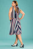 The fabulous The Sea Breeze Stripe Sun Dress in  by Emmy at Voluptuous Vintage
