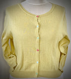 The fabulous Vera Classic Organic Cardigan in Lemon / Large by Palava at Voluptuous Vintage