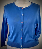 The fabulous Vera Classic Organic Cardigan in Royal Blue / Large by Palava at Voluptuous Vintage