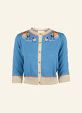 **Vera Edible Flower Organic Embroidered Cardigan Cardigan Palava Chalk Blue Small 