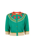 **Vera Mexican Shawl Organic Jacquard Cardigan Cardigan Palava Green Extra Small 