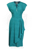 *Veronica Polkadot Tea Dress Dress Pretty Retro Emerald Audrey 