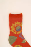 *Vintage Flora Ankle Socks - Tangerine Tangerine Socks Powder 