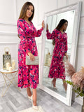 Vivian Abstract Long Sleeve Jersey Dress Jolie Moi 